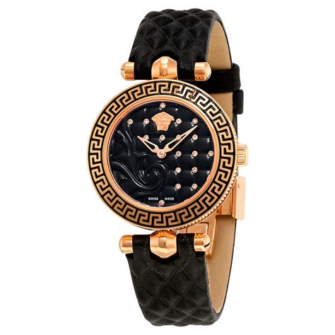 versace micro vanitas watch|Women's Micro Vanitas Leather Black Dial .